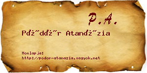 Pödör Atanázia névjegykártya